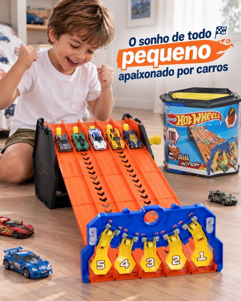 SpeedWheels™ — Pista de Corrida 5 Carrinhos
