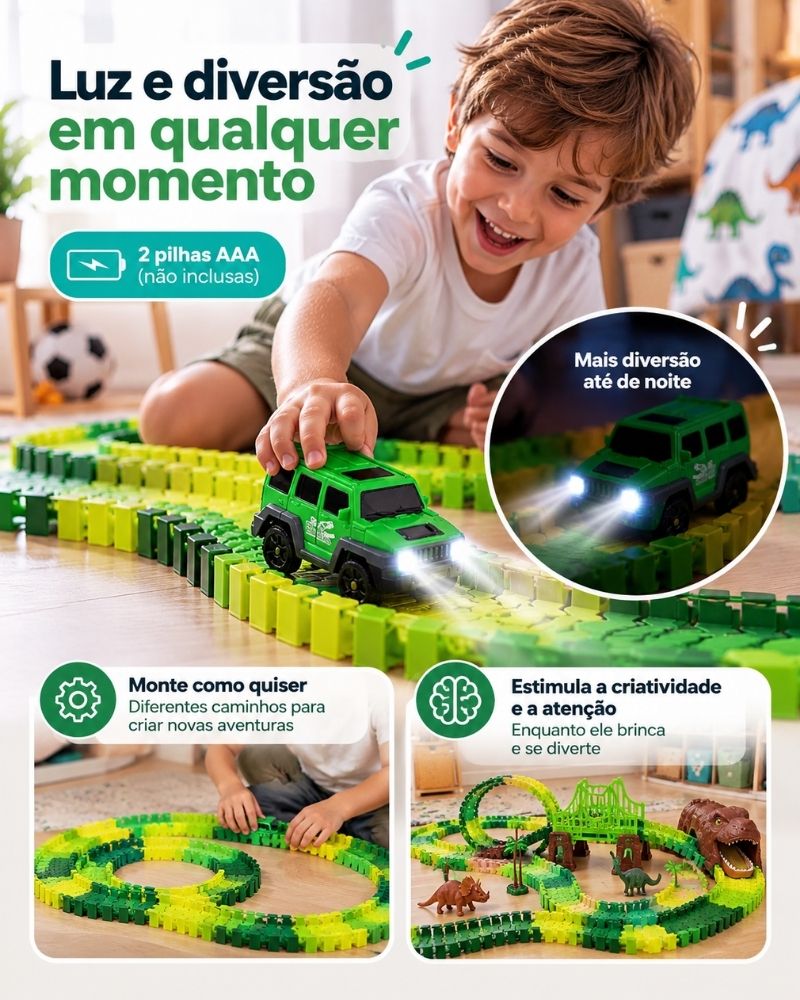 DinoTrack™ – Aventura Jurássica 158 Peças