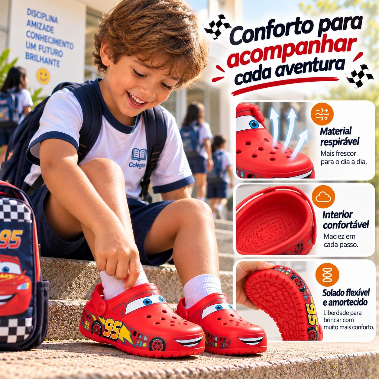 TurboCrocs™ – Calçado Infantil Radical | Nome Personalizado + LEDs Removíveis